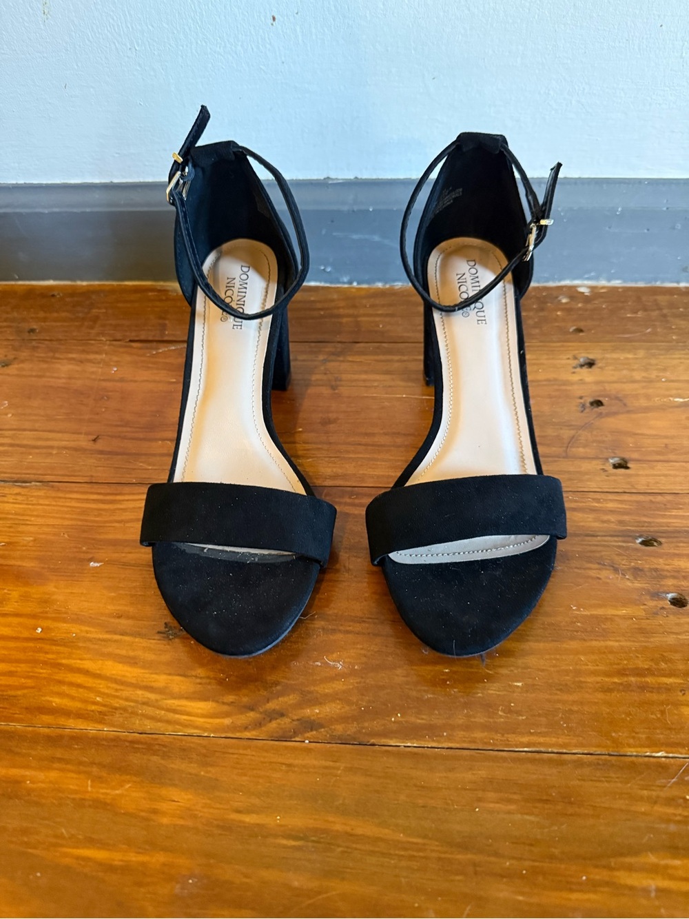 Chic Black Ankle-Strap Block Heels